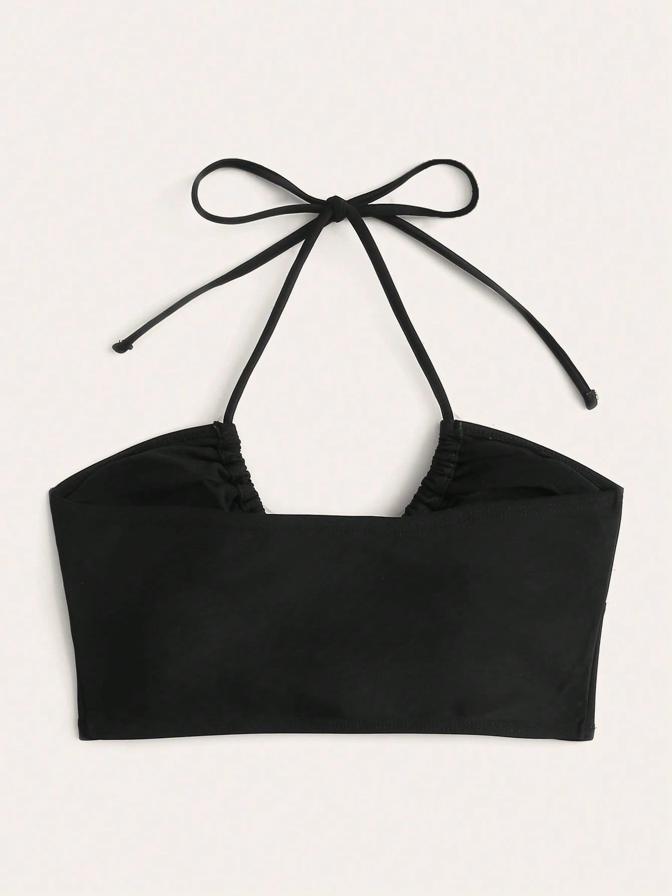 Swim SXY Solid Color Backless Halter Neck Swimsuit Top