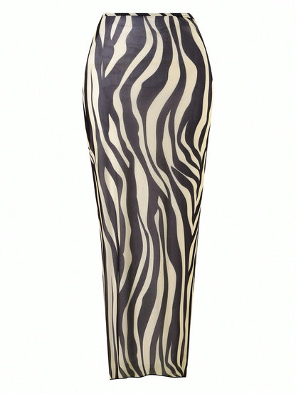 Swim SXY Women Sexy Zebra Print Holiday Suit 3 PiecesSwimwear Set: Beach Dress + Bikini For Summer Beach Vacation