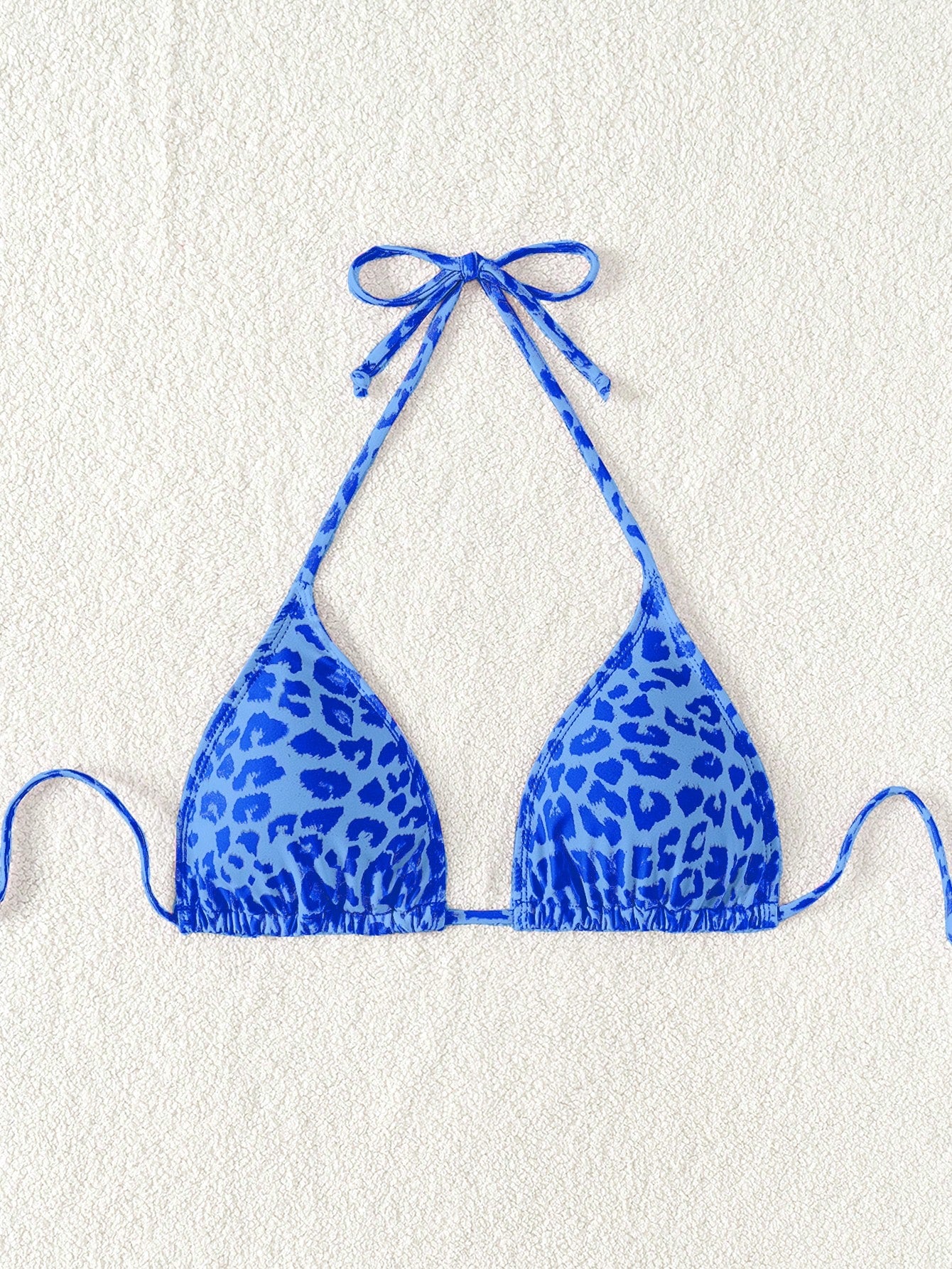 Swim Vcay 1pc Women's Leopard Print Halter Bikini Top For Summer Beach Vacation