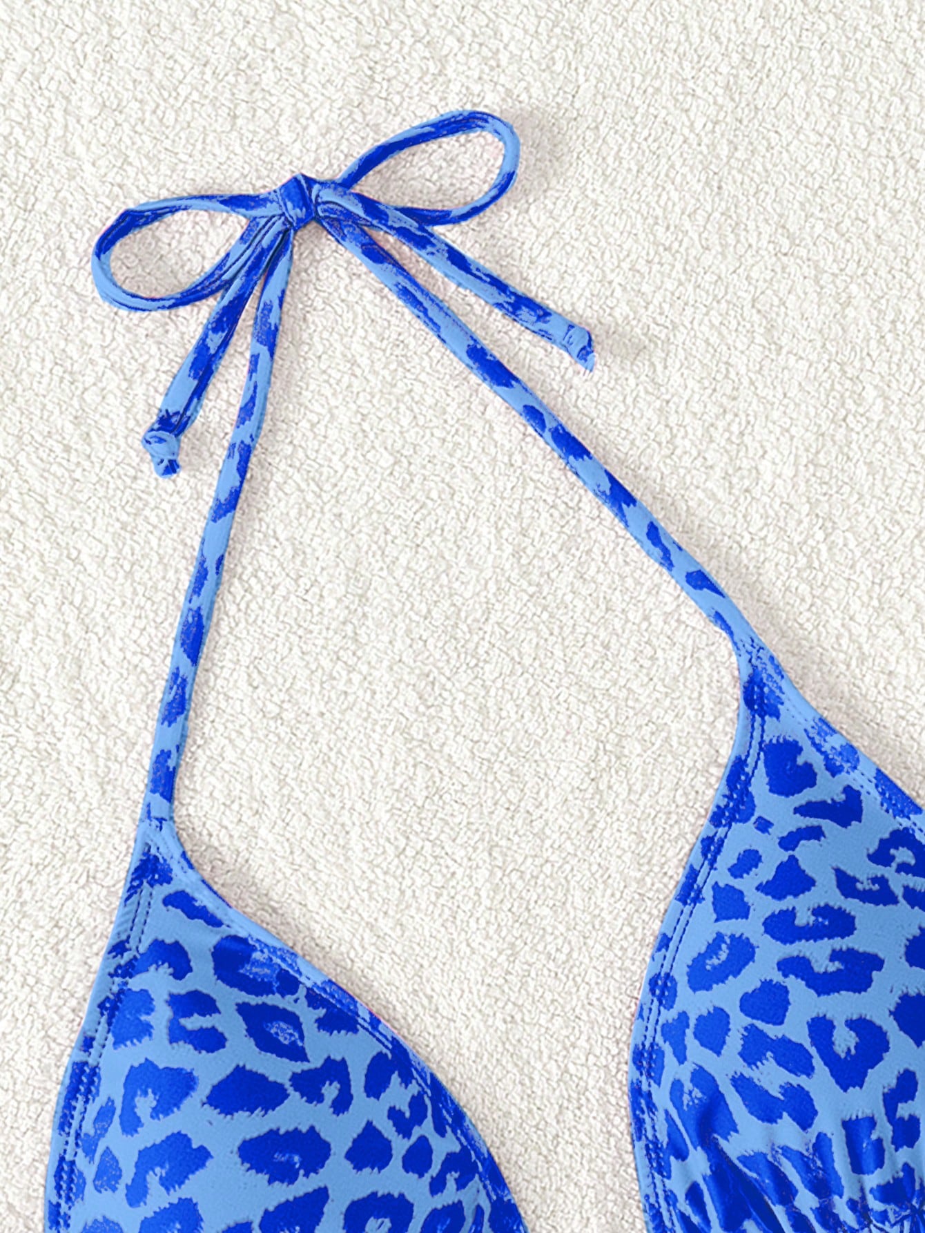 Swim Vcay 1pc Women's Leopard Print Halter Bikini Top For Summer Beach Vacation