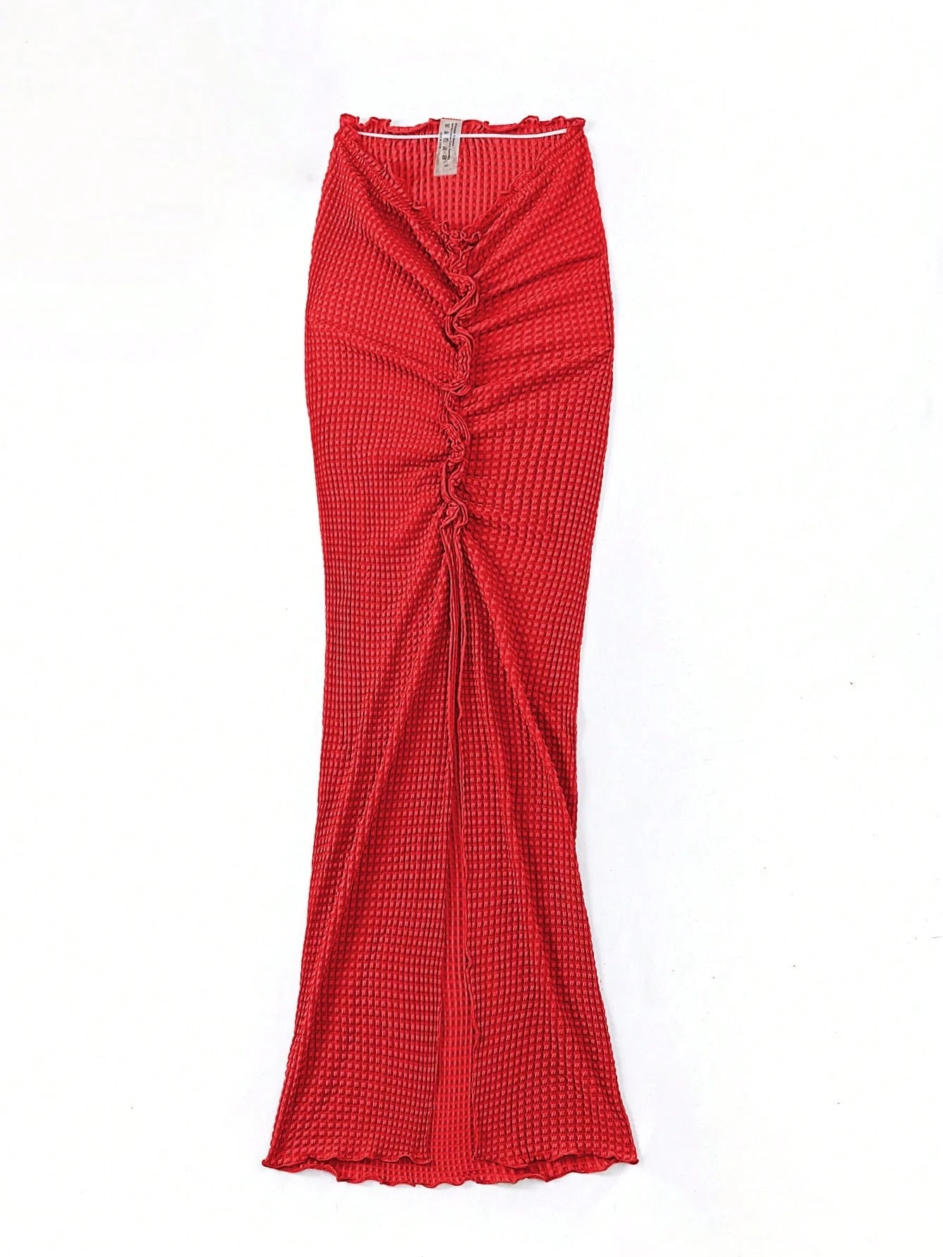 Swim Vcay 2025 Solid Color Ruched High Slit Wrap Skirt Set Summer