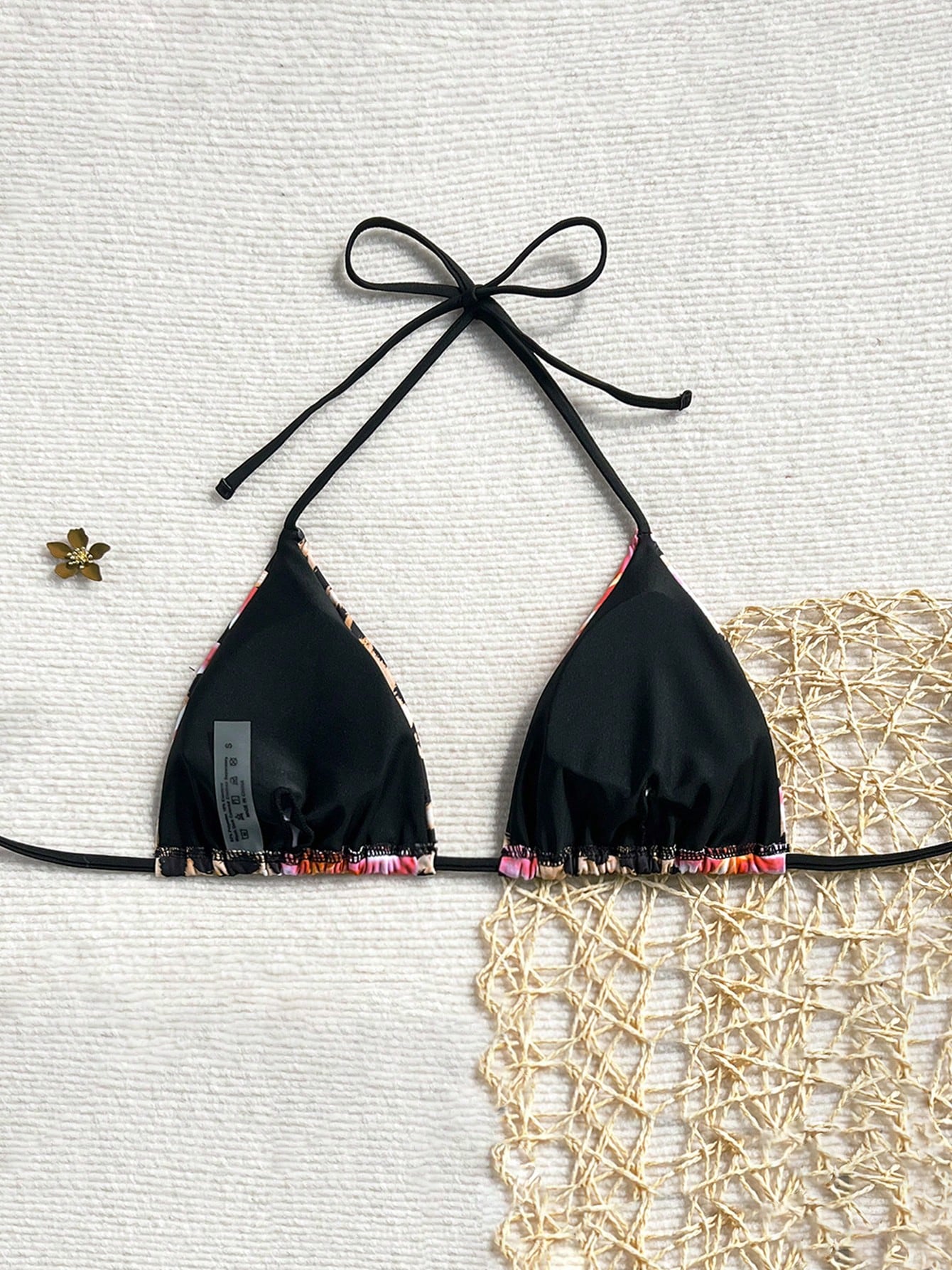 Swim Vcay 2026 Spring/Summer Spaghetti Strap Halter Random Leopard & Floral Print Sexy Women Bikini Top