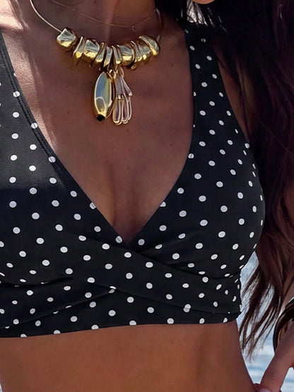 Swim Vcay 2026 Women's Brown Polka Dot Bikini, Sexy Beach Vacation