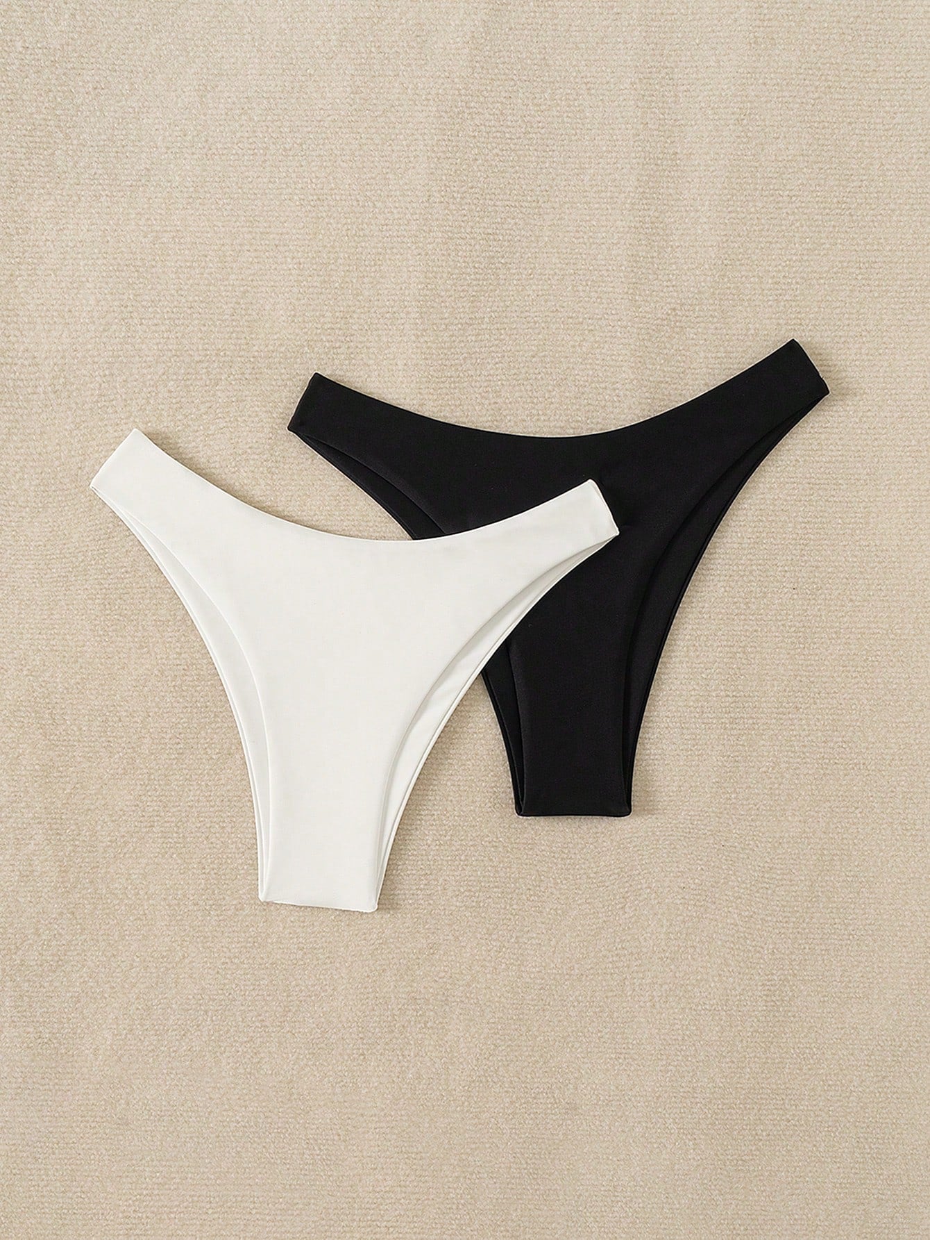 Swim Vcay 2pcs Women Plain & Leopard Print Swimsuit Bottoms Leopard Bikini For Summer Beach Vacation