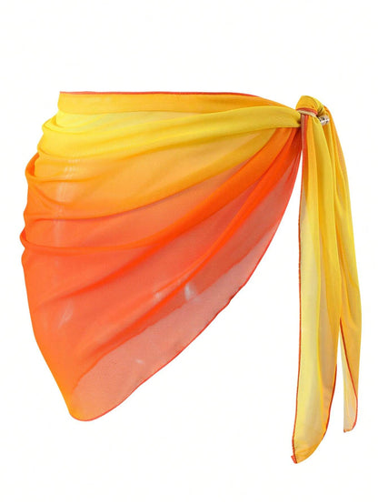Swim Vcay Ombre Mesh Tie-Up Cover-Up Skirt Summer