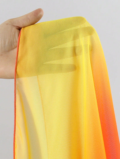Swim Vcay Ombre Mesh Tie-Up Cover-Up Skirt Summer