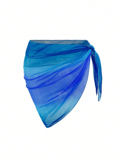 Swim Vcay Ombre Mesh Tie-Up Cover-Up Skirt Summer