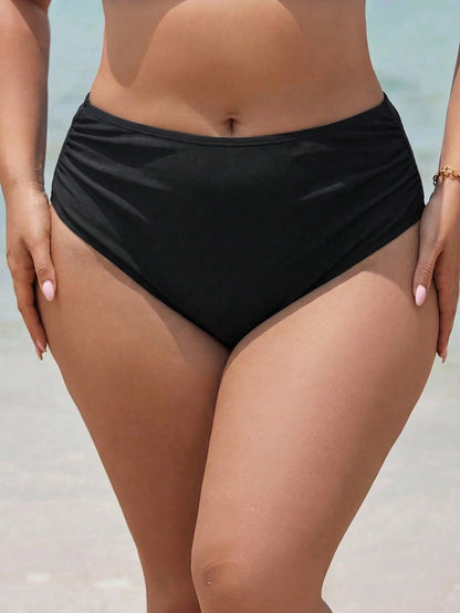 Swim Vcay Springbreak New Leopard Print Drawstring Back Design Women's Swimsuit Bottom, Summer Beach Vacation