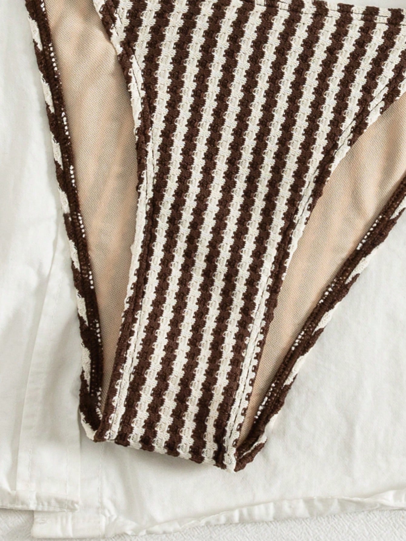 Swim Vcay Striped Jacquard Ruched Backless Front-Crossed Strappy Bikini Set For Ladies Beach Music Festival: Fashionable, Cute, And Sexy