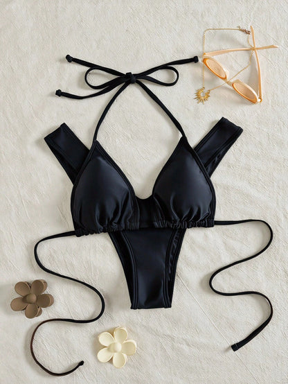 Swim Vcay Summer Beach Halter Triangle Bikini