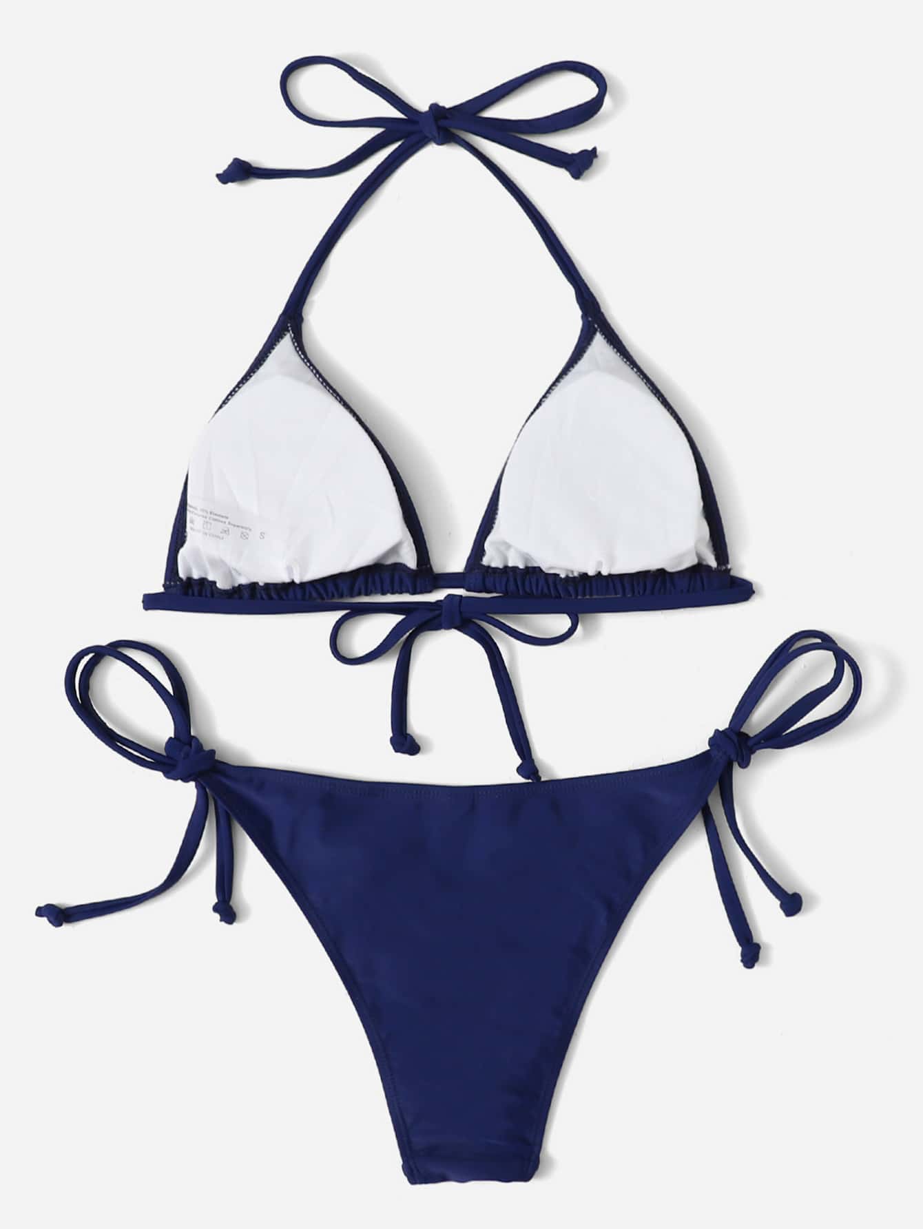 Swim Vcay Summer Beach Plain Halter Bikini