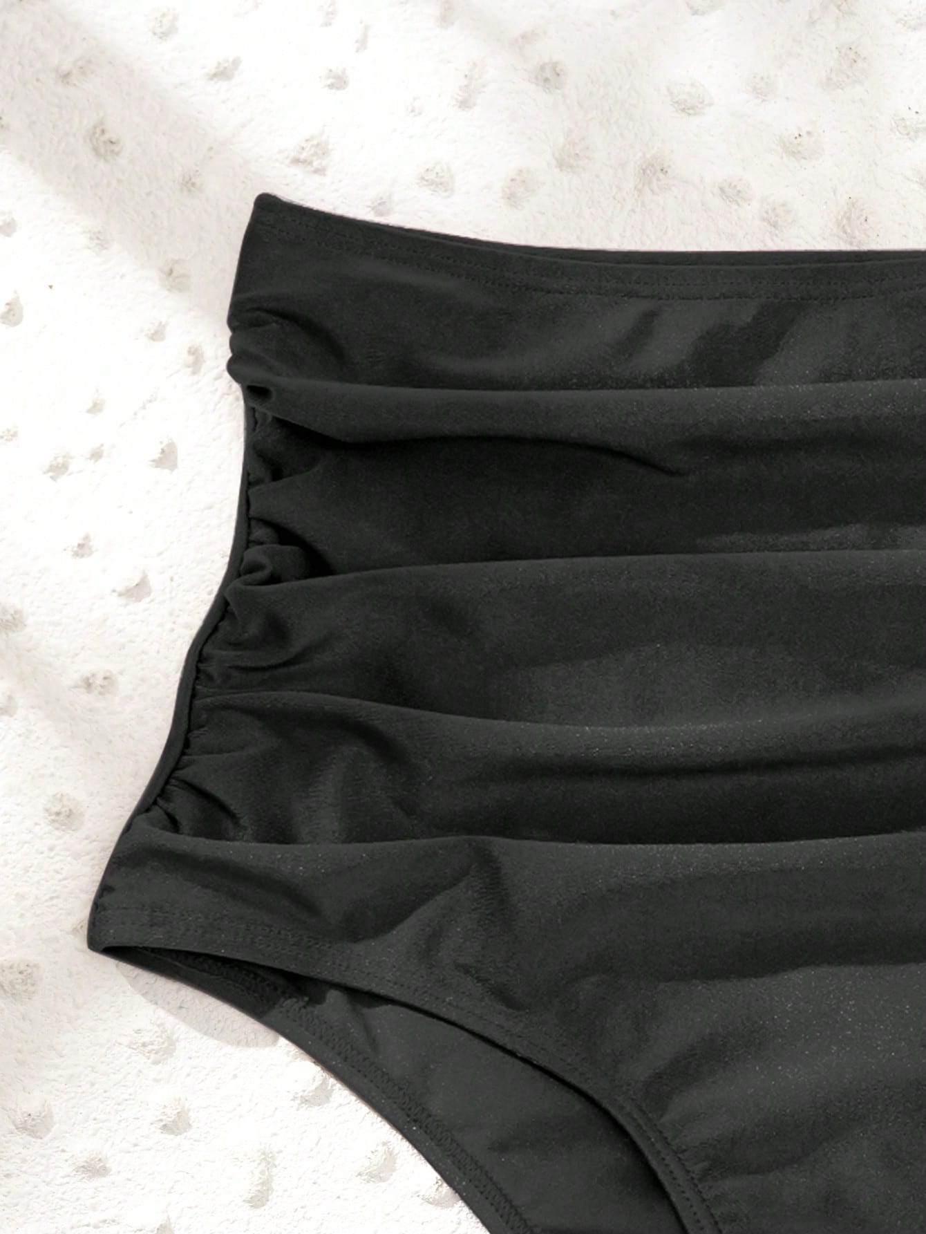 Swim Vcay Summer Beach Ruched High Waisted Bikini Panty