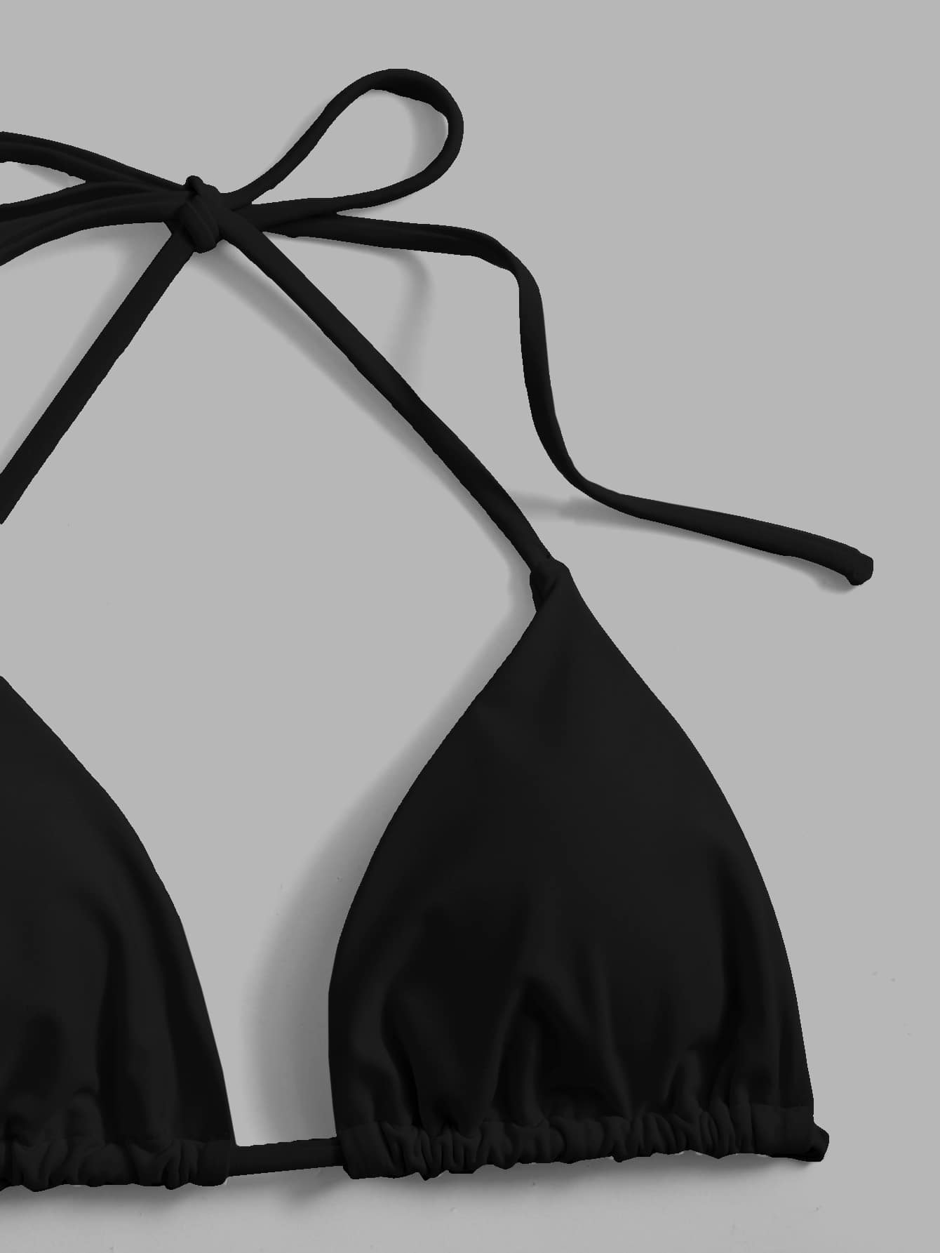 Swim Vcay Summer Beach Solid Bikini Set Halter Triangle Bra & Thong 2 Piece Bathing Suit