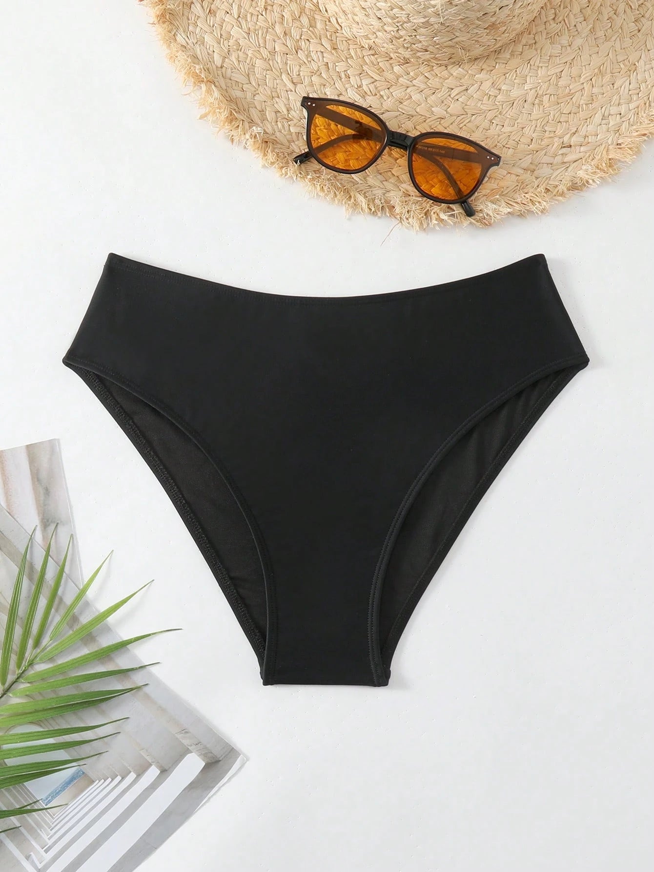 Swim Vcay Summer Beach Solid Color Simple Bikini Bottoms
