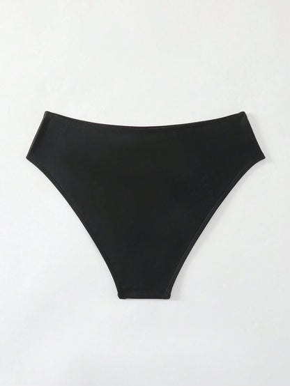 Swim Vcay Summer Beach Solid Color Simple Bikini Bottoms