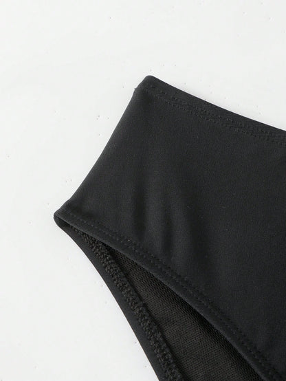 Swim Vcay Summer Beach Solid Color Simple Bikini Bottoms