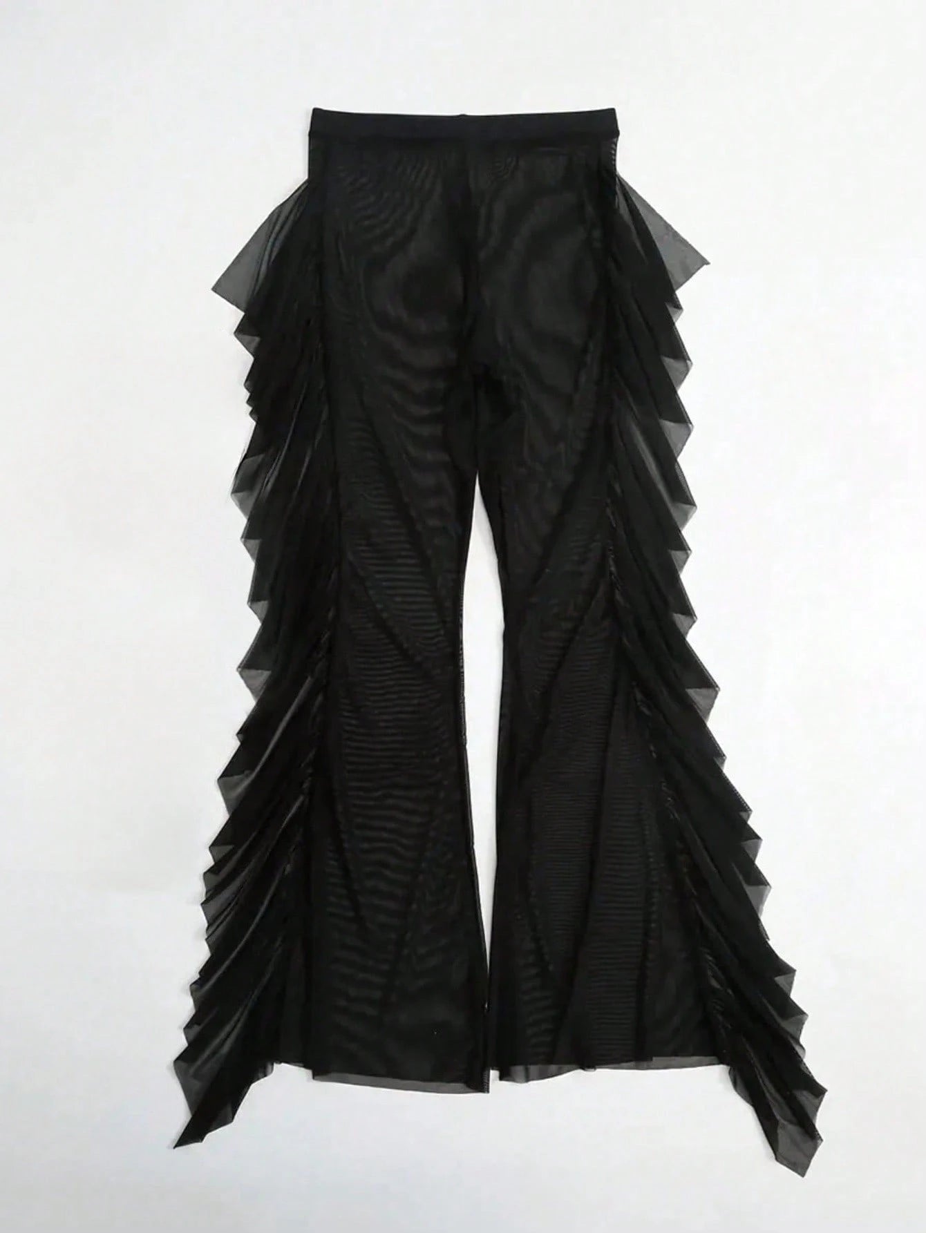 Swim Vcay Summer Beach Solid Ruffle Trim Cover Up Pants Without Bikini Set