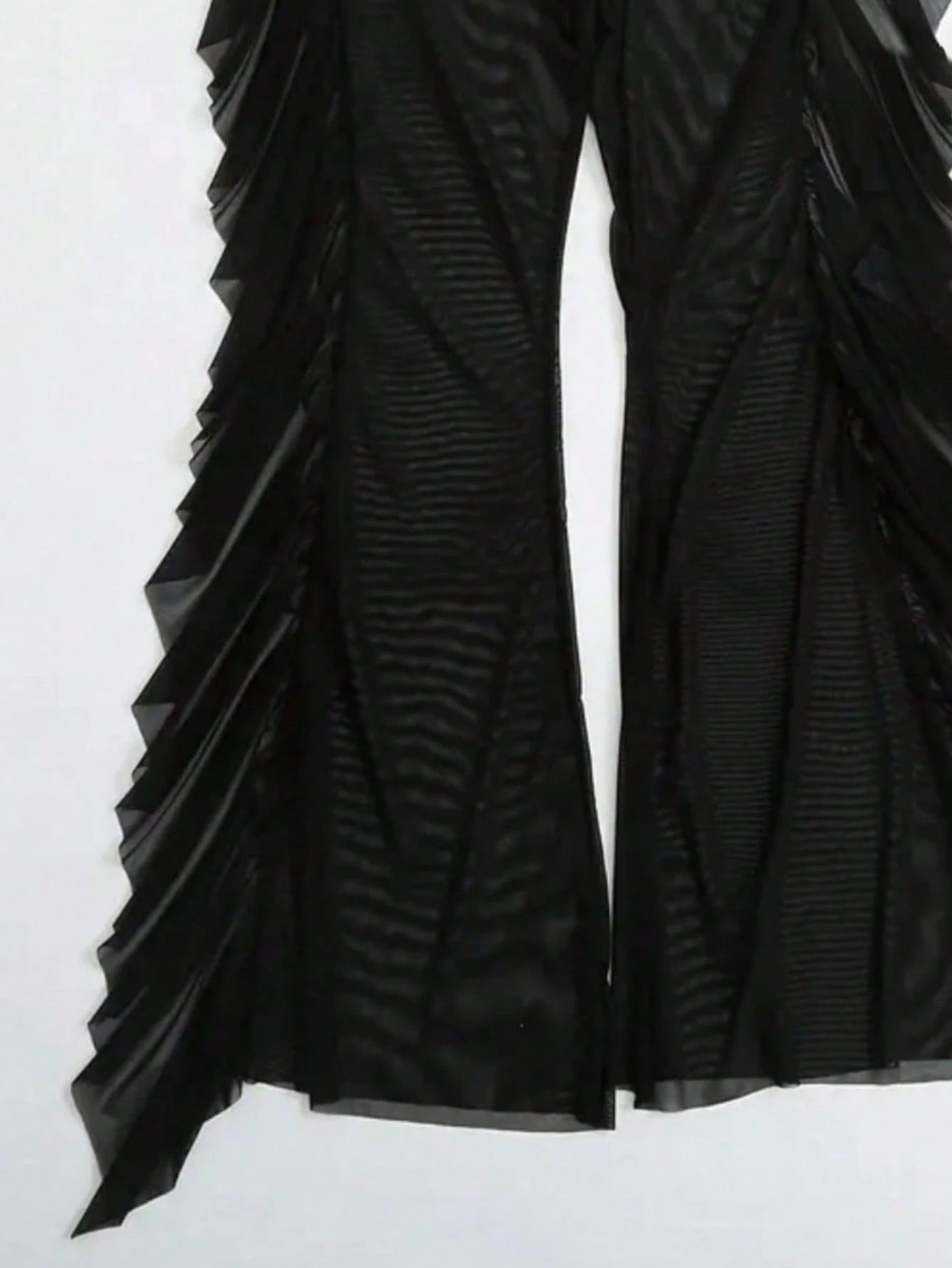 Swim Vcay Summer Beach Solid Ruffle Trim Cover Up Pants Without Bikini Set
