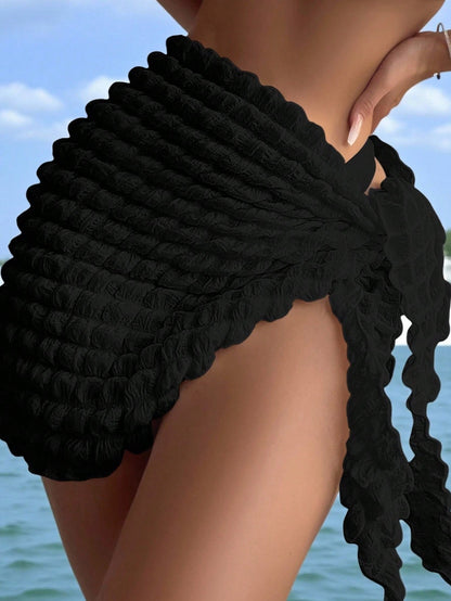 Swim Vcay Summer Beach Women's Wrap Tie Front Cover Up Music Festival