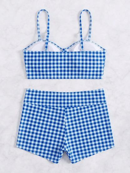 Swim Vcay Vacation Beach Plaid Bikini, Random Print