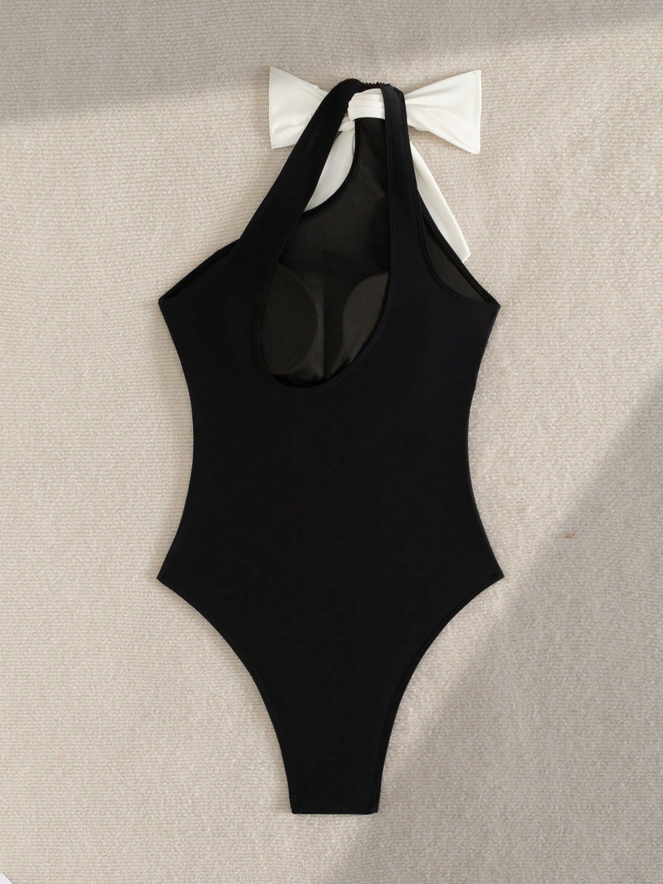Swim Vcay Women's Black And White Striped One-Piece Swimsuit With Shoulder Strap Design, Sexy Beach Vacation Style, Summer