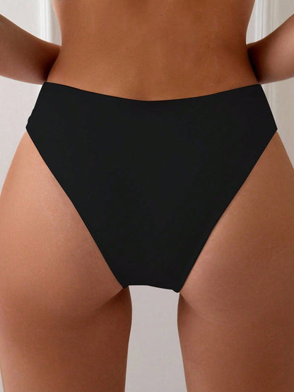 Swim Vcay Women's Hollow Out Black Swimwear Bikini Bottoms, For Swimming,Summer Beach