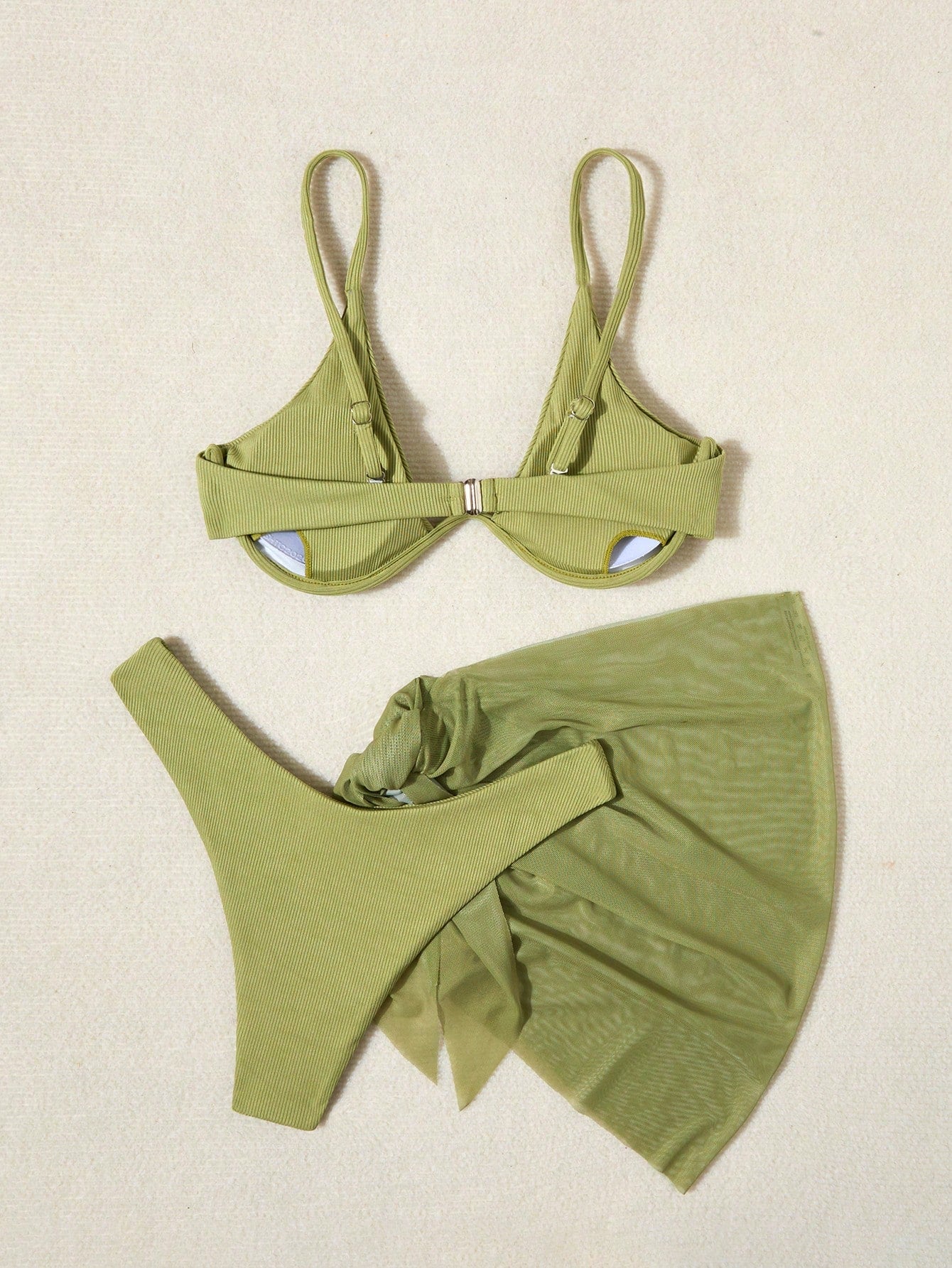 Swim Vcay Women's Solid Color Halter Tie Sexy Bikini Set With Cover-Up Skirt, 3-Piece, Padded For Summer Beach Vacation