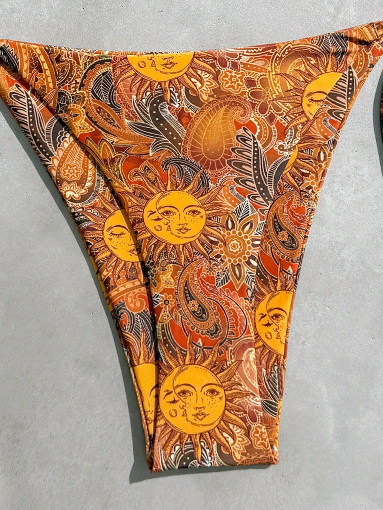 Swim Vcay Women's Summer Beach Full Print Halter Tie Sexy Bikini And Triangle Briefs Swimwear Set