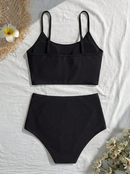 Swim Vcay Women's Summer Beach Leopard Print Tankini Swimsuit Set