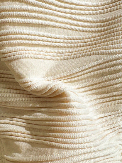 Swim Vcay Women's Swimwear Beige Summer Boho Beach Holiday,Sequin Shell Decor Textured Fabric Ruched Tie Side Bikini Bottoms, Seashell Beaded Bathing Suit
