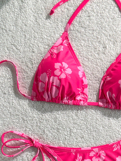 Swim Vcay Women's Tropical Print Two Pieces Bikini Set, Casual Holiday