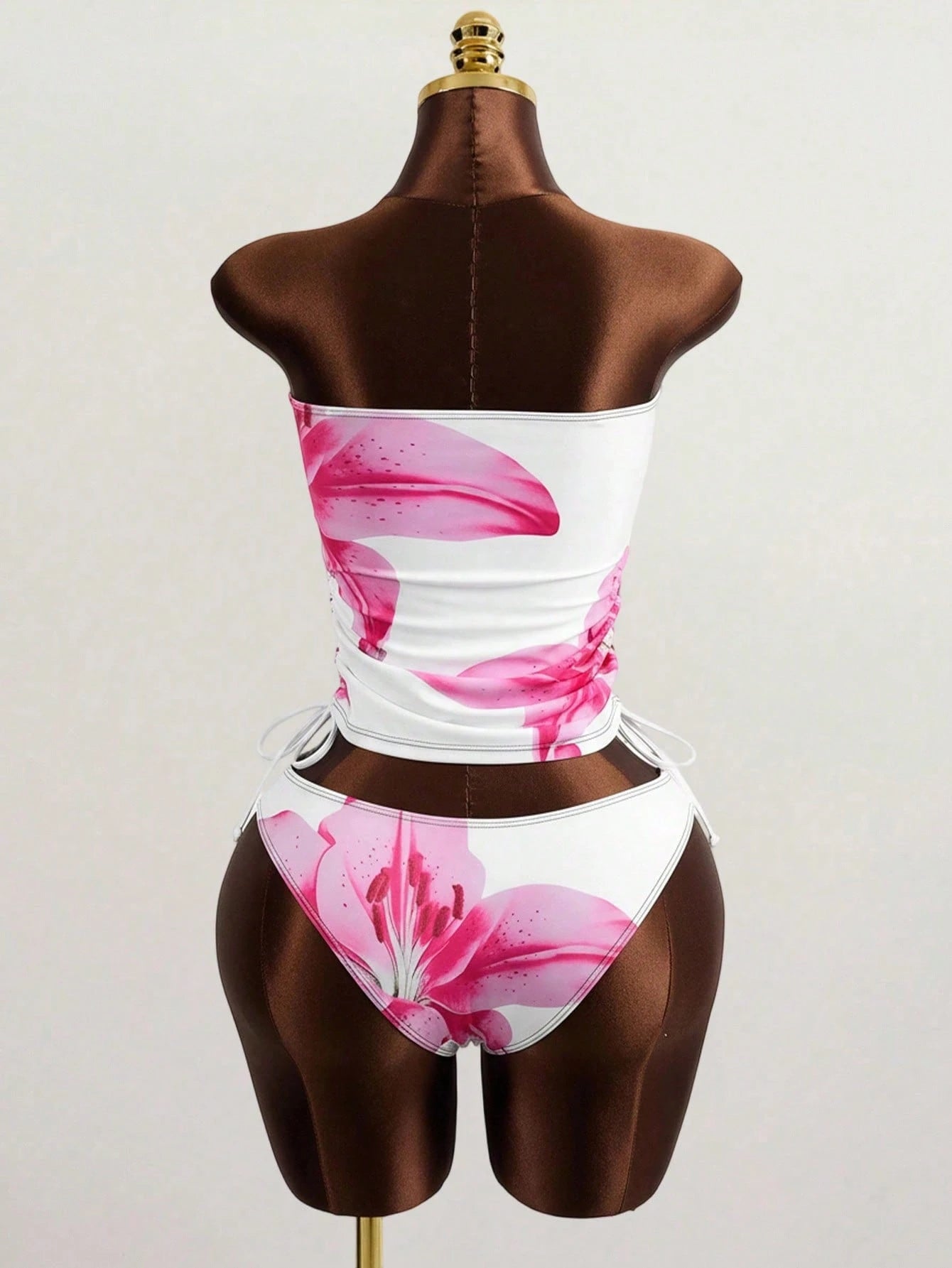 Swim Women's Printed Tankini Swimwear Set, Elegant Vacation Casual Style