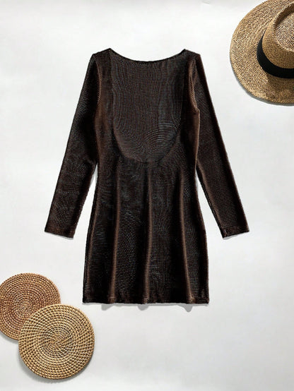 Swim Women's Solid Color Casual Vacation Beach Cover-Up Dress