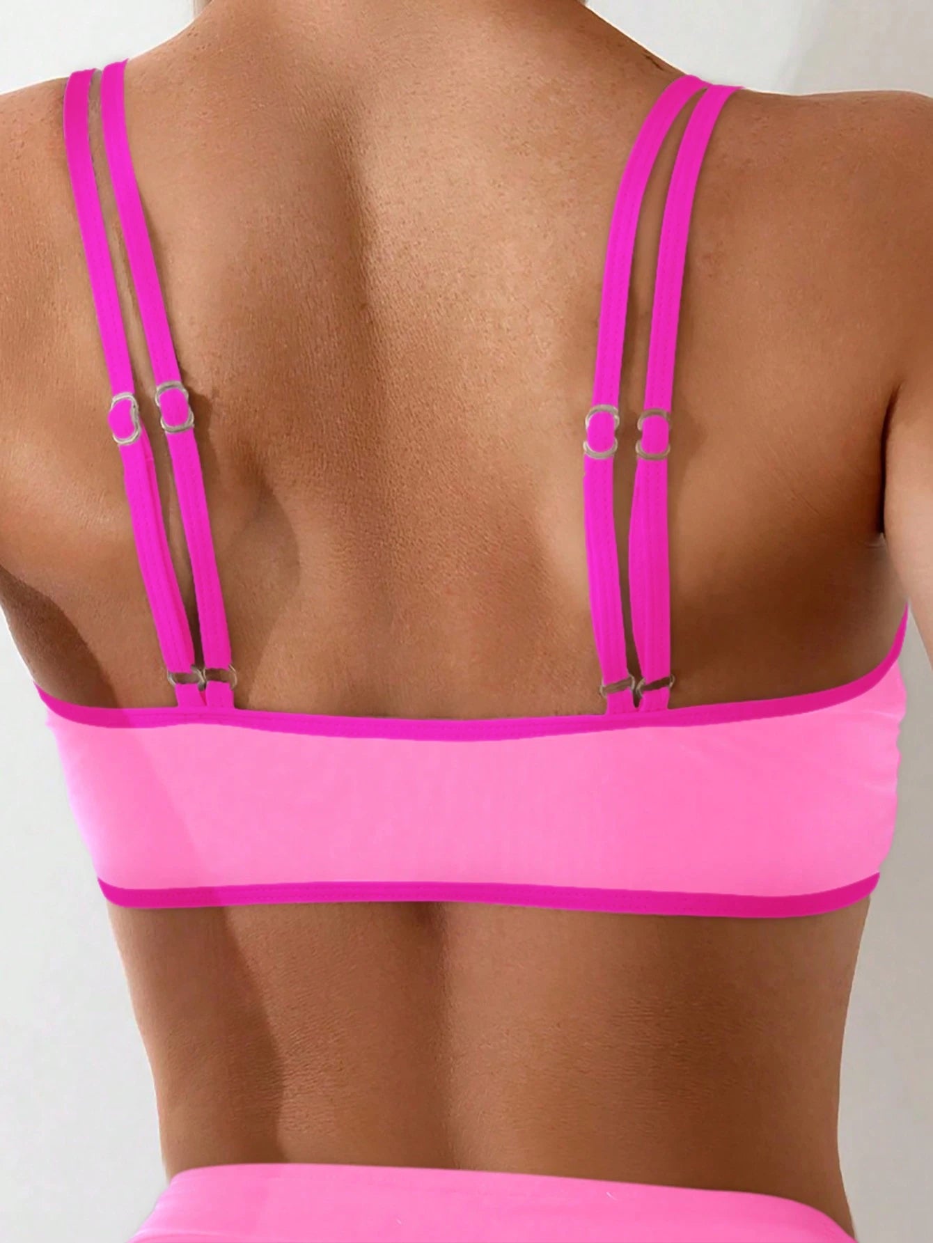 Swim Women Sexy Halter Lace Up Two Pieces Bikini Set With Color Block Design And Cutouts For Beach Vacation,Summer Beach