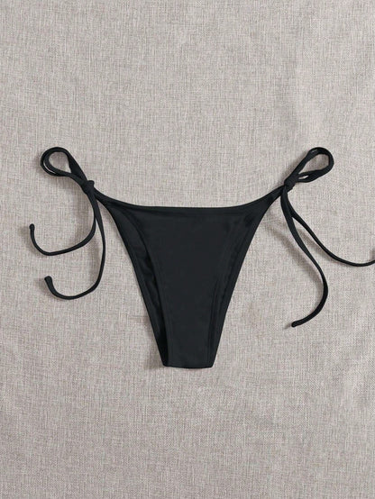 Swim Women Summer Beach Solid Simple Daily Swimwear Bikini Bottom