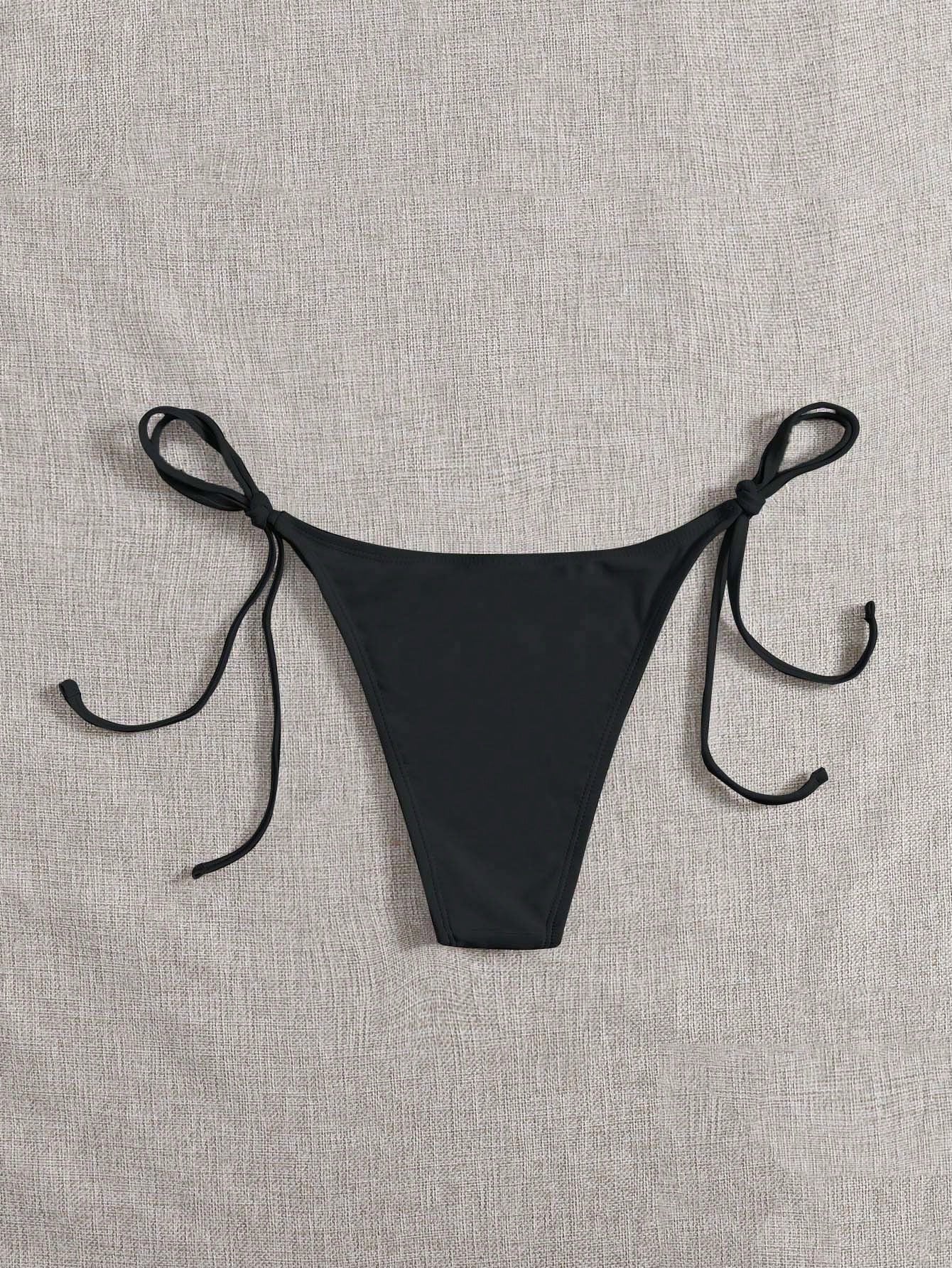 Swim Women Summer Beach Solid Simple Daily Swimwear Bikini Bottom