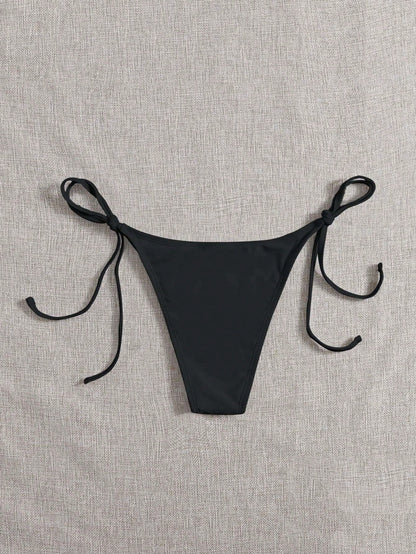 Swim Women Summer Beach Solid Simple Daily Swimwear Bikini Bottom