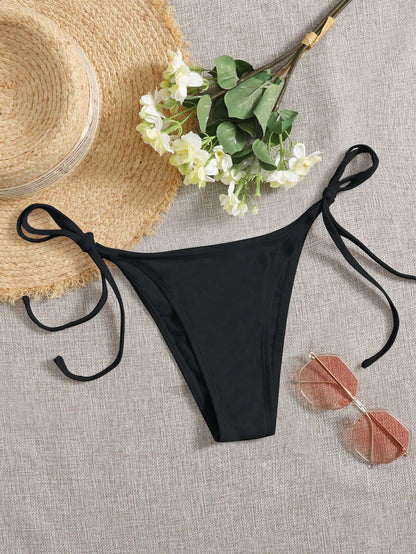 Swim Women Summer Beach Solid Simple Daily Swimwear Bikini Bottom