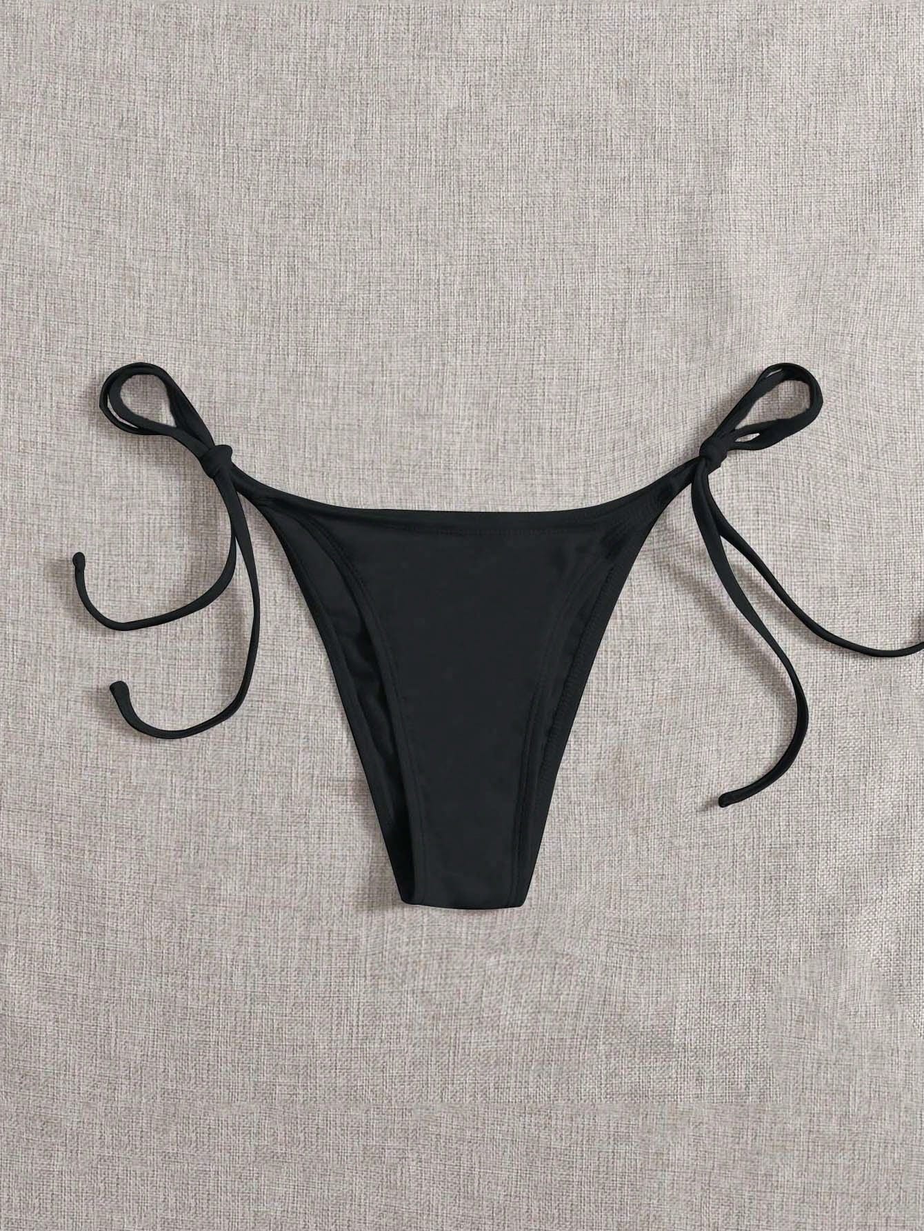 Swim Women Summer Beach Solid Simple Daily Swimwear Bikini Bottom