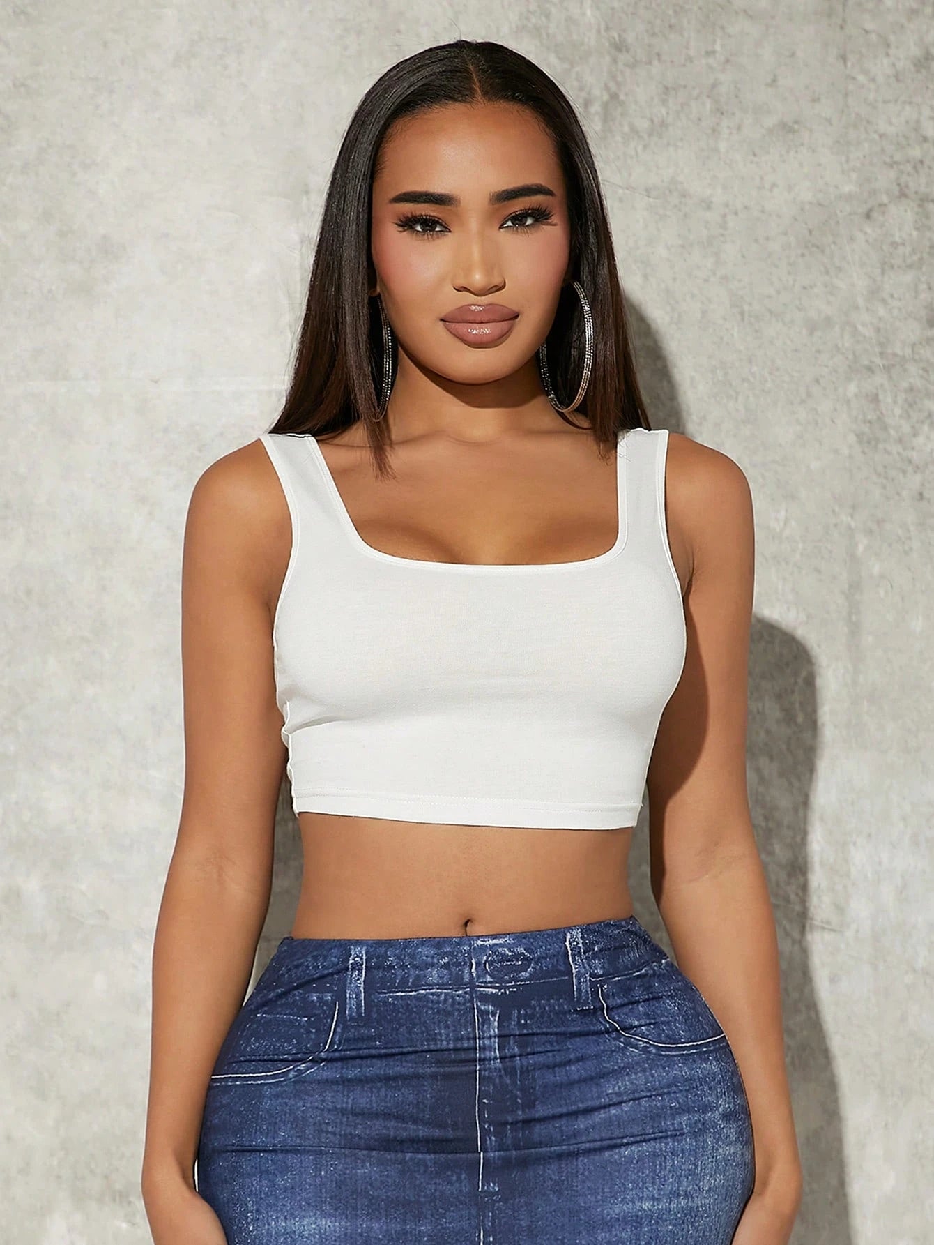 SXY Plus Size Women's Solid Color Sleeveless Tank Top For Daily Wear