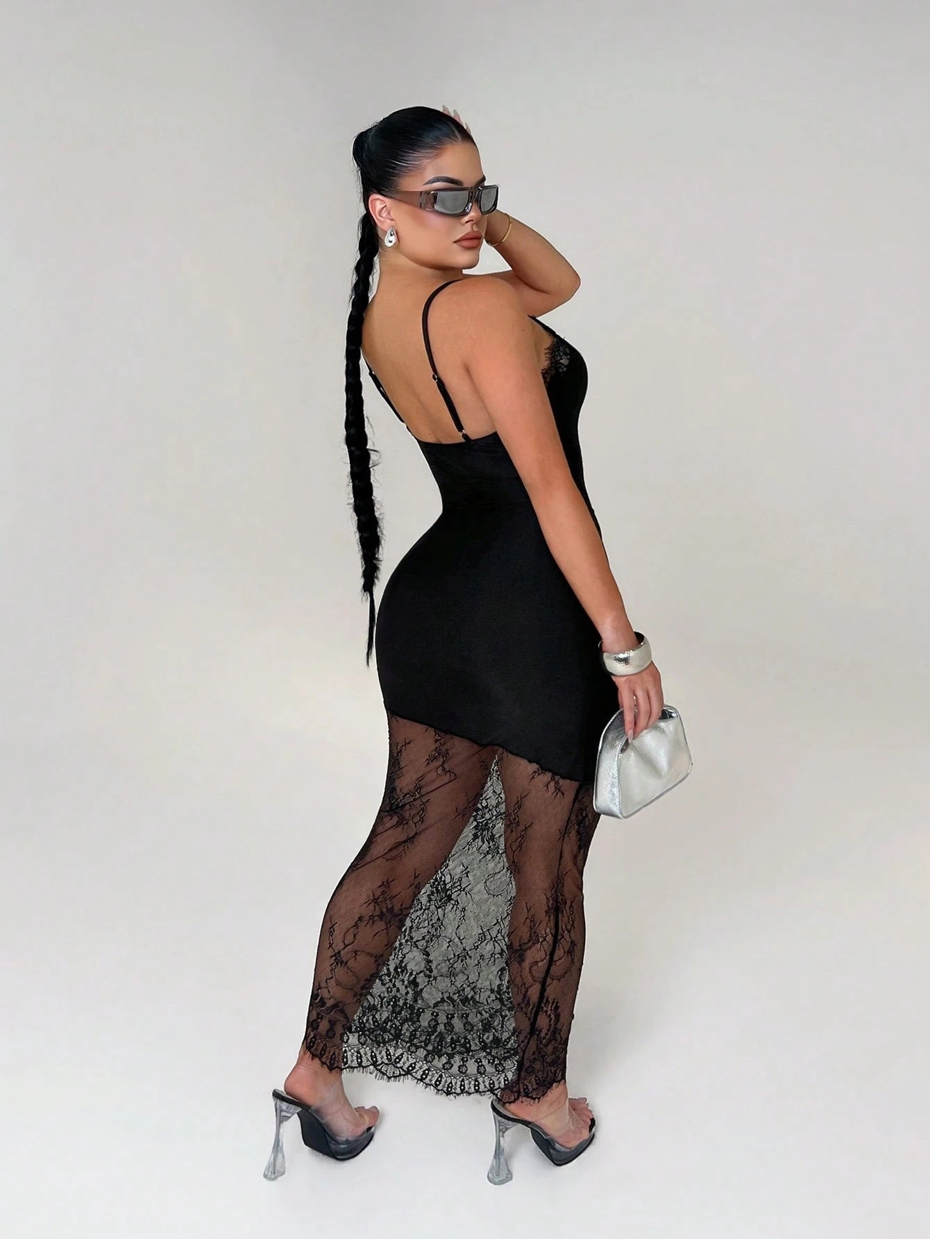 SXY Street Style Cow Boy Black And White Numeric Print Lace Patchwork Dress Night Out Summer,Lace,Going Out,World Cup,Sexy,Club, Country