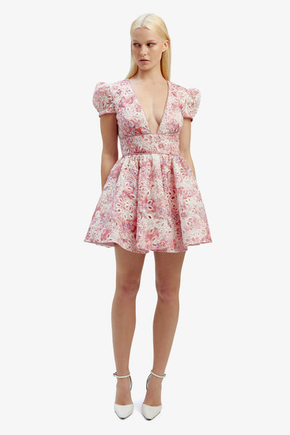 Tamarin Broderie Mini Dress - Pink Floral - SHOPJAUS - JAUS