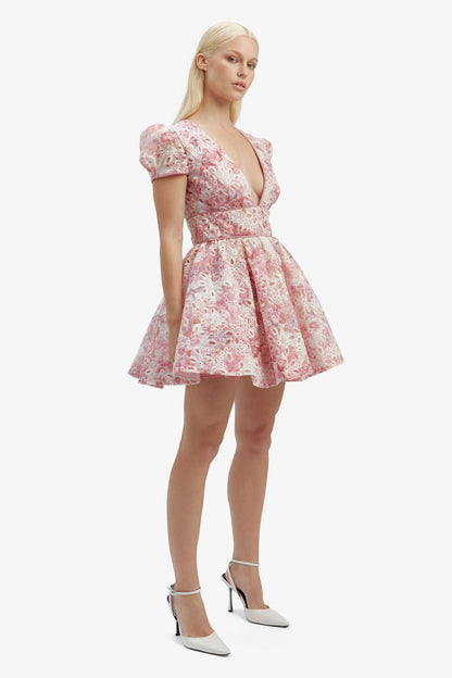 Tamarin Broderie Mini Dress - Pink Floral - SHOPJAUS - JAUS