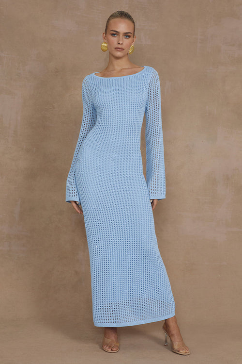 Tasha Midi Dress - Light Blue - SHOPJAUS - JAUS