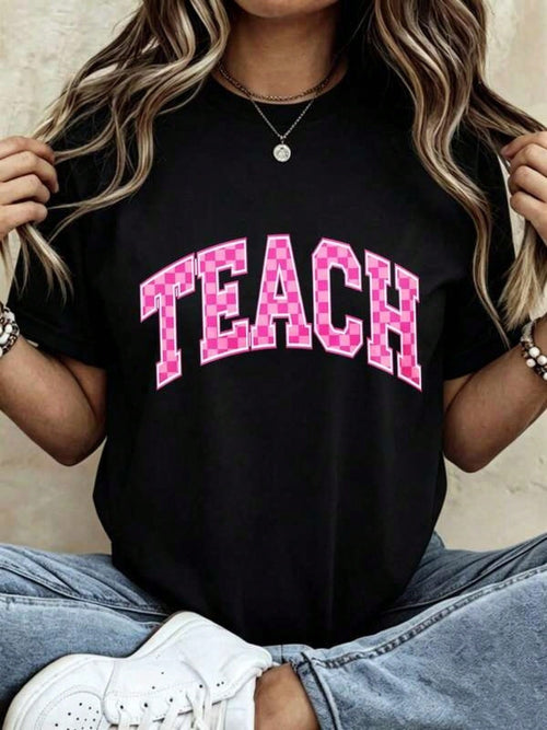 Teach Pattern Women's-Shirt Casual Style Summer Wear Teachers
