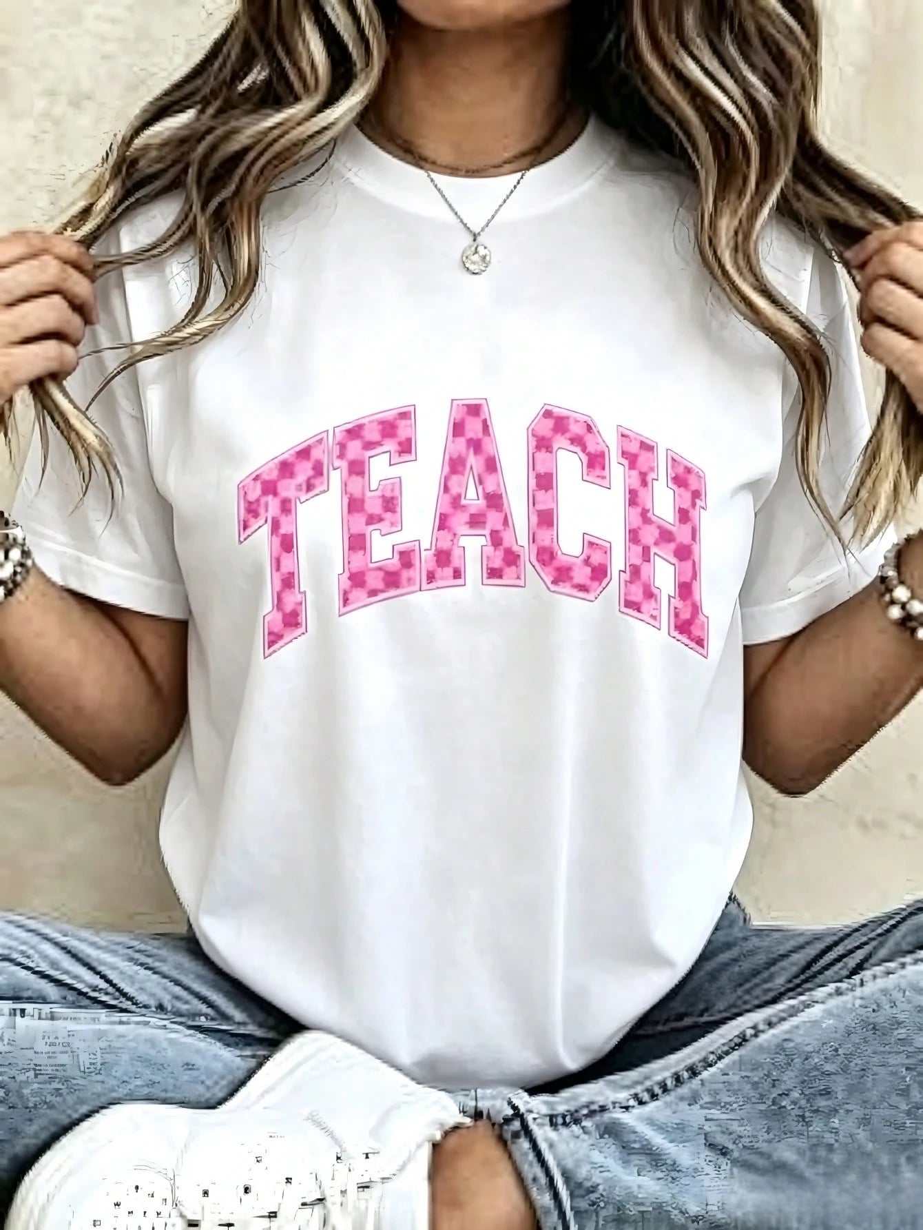 Teach Pattern Women's-Shirt Casual Style Summer Wear Teachers