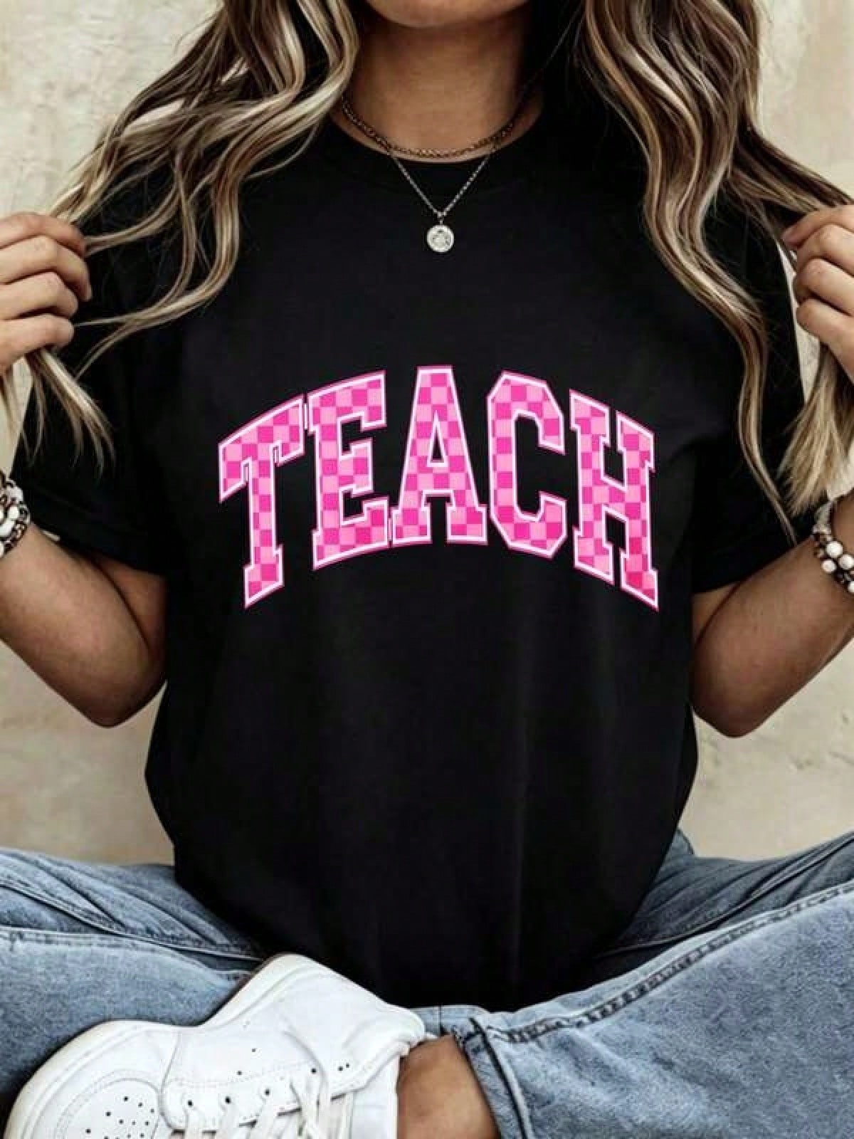 Teach Pattern Women's-Shirt Casual Style Summer Wear Teachers