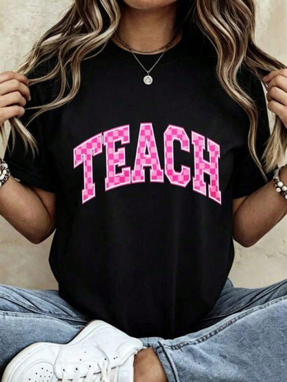 Teach Pattern Women's-Shirt Casual Style Summer Wear Teachers
