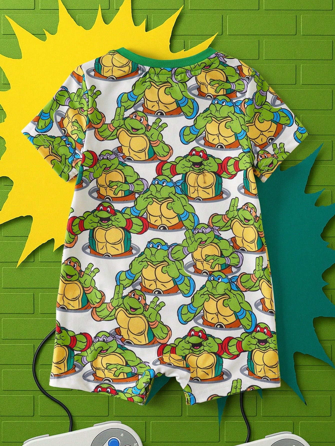 TEENAGE MUTANT NINJA TURTLES| Baby Boy Cartoon Print Casual Everyday Romper