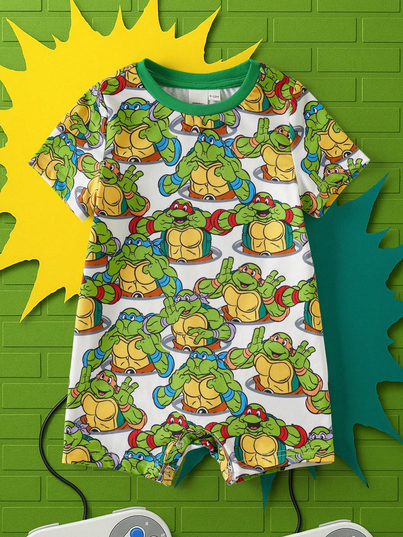TEENAGE MUTANT NINJA TURTLES| Baby Boy Cartoon Print Casual Everyday Romper
